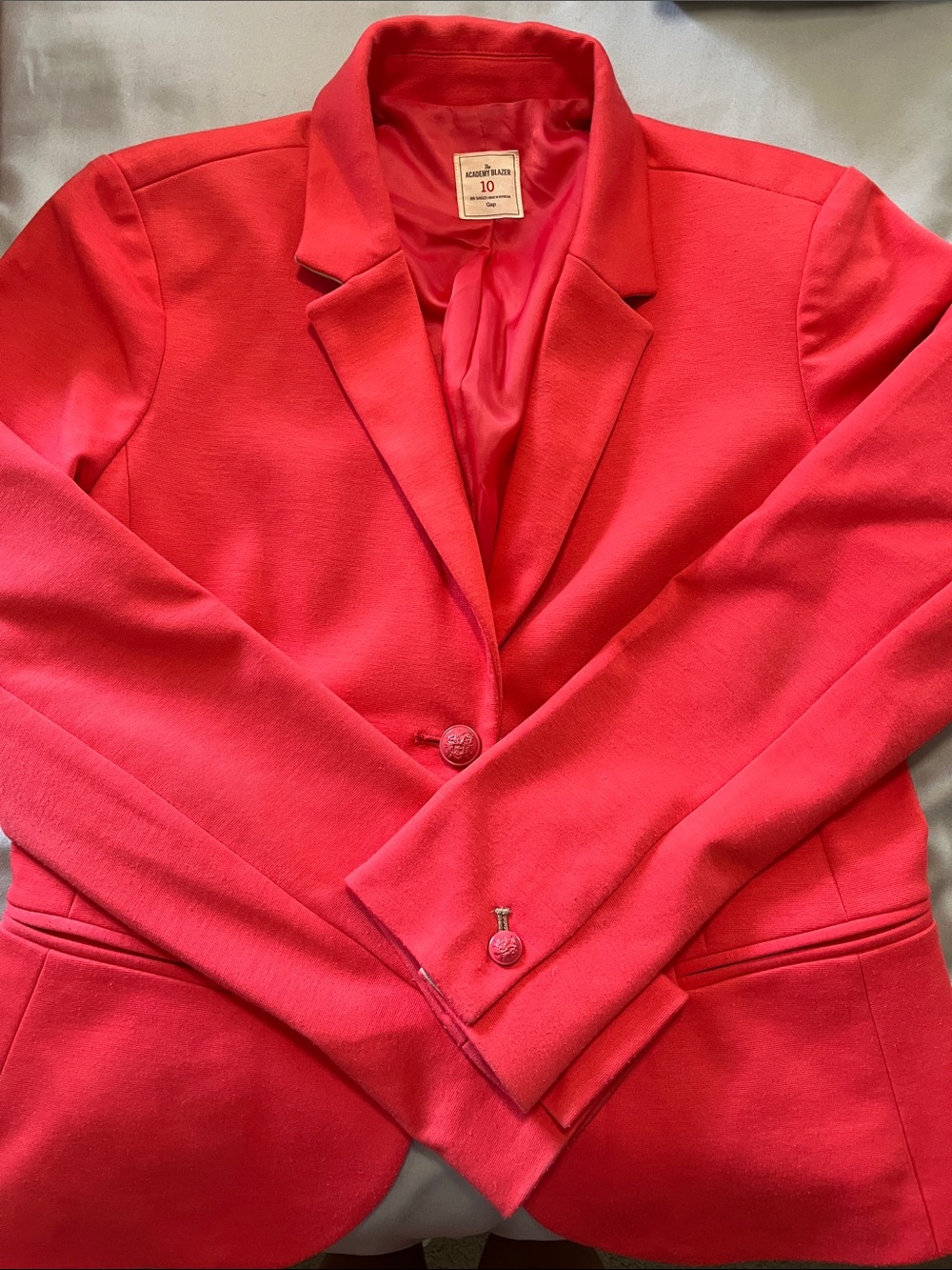 GAP Pink Coral Notch-Lapel Blazer